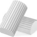 2-Pack Damp Clean Duster Sponge, Sponge Cleaning Brush, Duster for Cleaning Blinds, Glass, Baseboards, Vents, Railings, Mirrors, Window Track Grooves and Faucets (Gray)