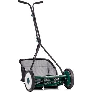 American Lawn Mower Company 1725-16GC 16-inch 7-Blade Reel Mower with Grass Catcher, Specialty Grass Mower, Green