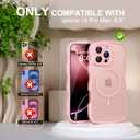 QVLANG Case for iPhone 16 Pro Max, Cute Wave Cover Case, Upgraded[Full Camera Protection][Compatible with Magsafe][Military Grade Protection][Translucent Matte] Phone Case for Women Girls, Peach Pink
