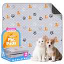 X.P.Made Washable Pee Pads for Dogs, 2 Pack Reusable Puppy Pads, Waterproof Pet Pee Pads for Dog Potty Training, Extra Large Dog Pee Pads for Crate, Playpen, and Whelping, Orange 24"x36"