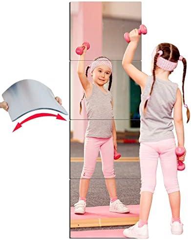 Unbreakable Acrylic Mirror Non-Glass shatterproof Mirror Full Length Wall Gym for Home Mirror Frameless Home Fitness Mirrors (4pcs,12 in x12 in ), Silver