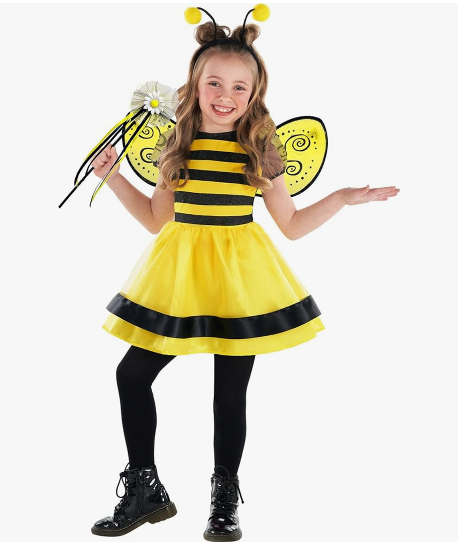 Morph Bumble Bee Costume for Girls - Kids Bumblebee Outfit - Toddler Bee Costume for Baby Girls - Fun Dress-Up Small