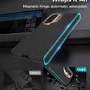 Leather Case for Samsung Galaxy Z Fold 7 with Hinge Protection, [Compatible with MagSafe] with 2 X Privacy Screen Protector Magnetic Cover for Galaxy Z Fold7 2025 [Without Front Frame], Black