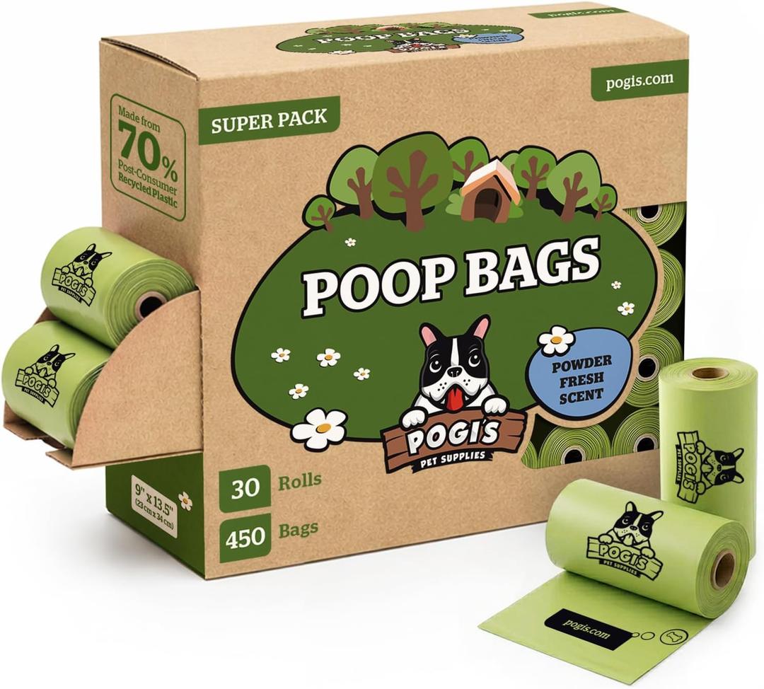 Pogis Dog Poop Bags  Leak-Proof & Extra Thick Pet Waste Bags (Fresh Scent, 30 Rolls, 450-Count)