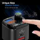 Nulaxy Bluetooth 5.0 FM Transmitter for Car, QC3.0 & USB-C PD 18W Wireless Bluetooth Radio Adapter Music Player Car Kit with Bass Booster, Hands-Free Calls-NX12