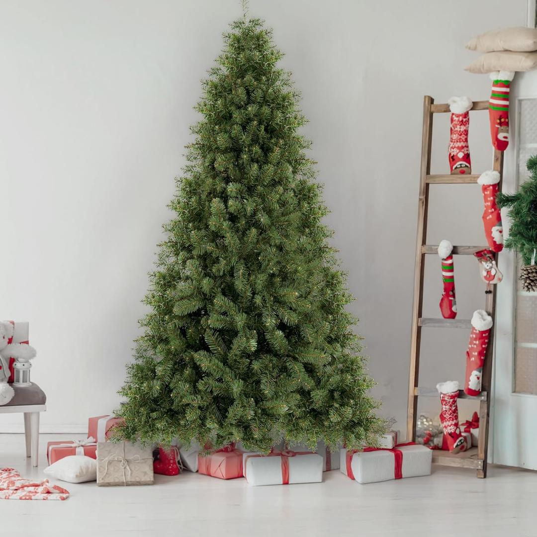 6ft Full Body Unlit Artificial Christmas Tree, Realistic Dense Pine with 1,000 Branch Tips, Hinged Easy Assembly & Stable Base, Perfect for Holiday Ornaments
