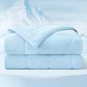 Bedsure Cooling Comforter King Size - Cooling Blankets for Hot Sleepers, Lightweight Comforter for Summer with Dual-Sided Cool Tech, Soft Breathable Cold Blanket for Sleeping, Blue, 102x90 Inches