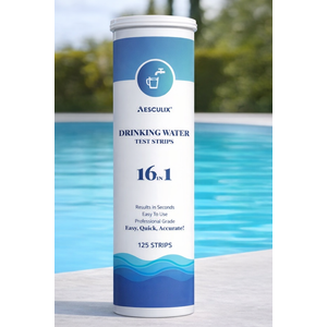 16 in 1 Drinking Water Testing Kit 125 Strips,Well Water Testing Kit & Water Test Strip for House Water for Hardness，Chlorine,Copper,Iron,Lead,pH and More