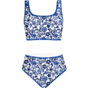 Tween Girl Swimsuits Little Kids Girls Summer Swim Bathing Suits Teen Fashion Two Piece Bikini Boho Hawaii Swimwear Beach Sets Traje Baño Niñas Size 14-15 Year Old Blue Floral