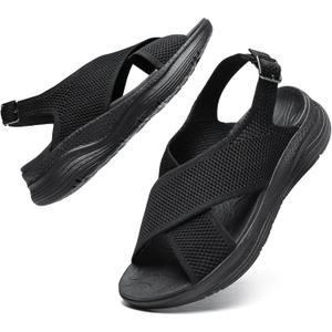 Bravover Womens Orthopedic Sandals Ladies Recovery Sport Outdoor Adjustable Strap Sandals with Comfortable Plantar Fasciitis Arch Support