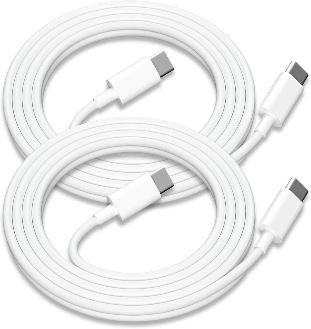 2Pack for Apple USB C to USB C Charging Cable 3ft 60W,Type C to Type C Fast Charger Cord,for iPhone 15/16,Pro/Plus/ProMax,for MacBook Pro/Air,for iPad Air 4/5,Mini 6/Pro12.9/11in (White)