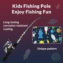 Kids Fishing Pole Set, Portable Telescopic Kids Fishing Poles for Boys and Girls Ages 4-8, Universe Trave-Themed, 120cm