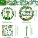 96 Pcs Snake Birthday Party Supplies Reptile Jungle Swamp Snake Plates and Napkins Tableware Sets Reptile Party Decorations Favors for Kids Camping Alligator Wilderness Wildlife Theme Decor,Serves 24