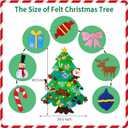 DIY Felt Christmas Tree for Toddlers 3.6ft with 35 Detachable Decorations, Christmas Decorations with String Light (Batteries Not Included), Wall Hanging