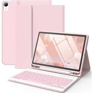 Keyboard Case for iPad Air 11-inch M3/M2/Air 5th/ 4th Generation- Detachable Bluetooth Keyboard Case with Pencil Holder - Flip Stand Cover for iPad Air 11"(2025&2024) /Air 5 2022/Air 4 2020/Pro 11 1st (Light Pink)