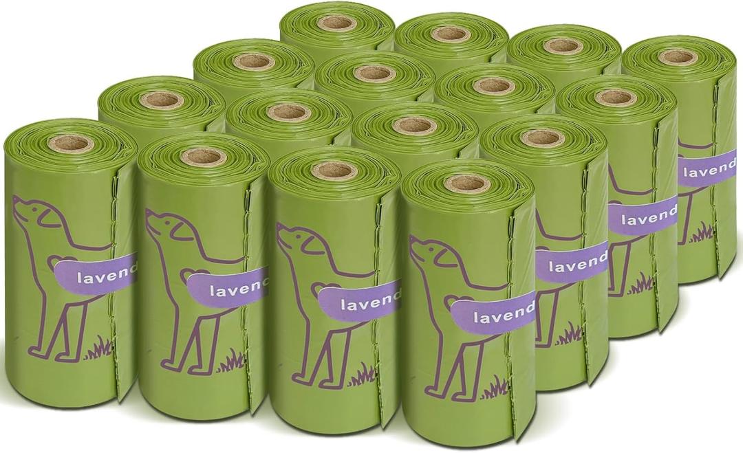 240 Count Lavender Scented 13 x 9 Dog Poop Bags Rolls, Leakproof Strong & Sturdy Waste Bags for Doggie Cat Pet
