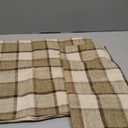 UGASA Classic Retro Checkered Plaids Cotton Linen Cushion Cover Square Throw Pillow Cover 5 Tone Modern Farmhouse Cushion for Sofa, 18x18 Inch(45cm), Set of 2, Natural + Brown