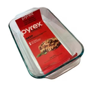 Pyrex Basics 3 Quart Oblong Glass Baking Dish, Clear 9 x 13 inch  - Original Genuine Pyrex - Made in the USA