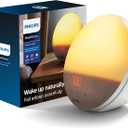 Philips SmartSleep Wakeup Light, Colored Sunrise and Sunset Simulation, 5 Natural Sounds, FM Radio & Reading Lamp, Tap Snooze, HF3520/60