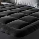 Ultra Soft Twin Size Mattress Topper - Viscose Made from Bamboo Pillow Top Mattress Pad for Back Pain Relief - Naturally Cooling for Hot Sleepers, Black