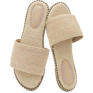 Shoe Land Women’s Flat Sandals 2025 – Comfortable Slide Sandals with Cushioned Footbed | Dressy Open Toe Summer Sandals for Beach, Travel & Everyday
 6.5