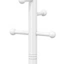 Coat Rack, Freestanding Coat Racks with 8 Hooks 2 Adjustable Height, Tree Coat Rack for Bedroom, Hallway, Entrance, Office, Hats, Handbags,Purse (White)