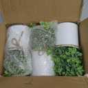 Mkono Fake Plants in Farmhouse Galvanized Metal Pots Table Centerpiece Rustic Home Decor, 3 Pack Potted Artificial Plants Faux Eucalyptus for Shelf Indoor Dining Room Office (White)