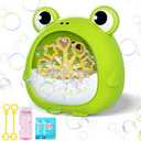 Getatoy Frog Bubble Machine Toys for Kids 38 Years Old: Bubble Blower Maker with 2 Solutions, Outdoor Party Toy, Birthday Gift for 3 4 5 6 7 8 Year Old Girls Boys