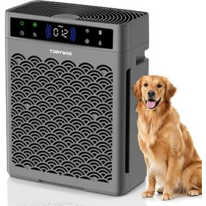 Air Purifiers for Home Large Room, Cover Up to 3000 Ft² with Air Quality Monitor and Timer, HEPA Filter Air Purifier for Bedroom with Fragrance, Air Cleaner for Dorm Room, Office - Grey