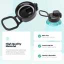 2 x 1 Pack Auto Flip Lid for 32 oz 53 mm Wide Mouth Bottles, BPA Free, Replacement Cap Accessories with Handle, Black