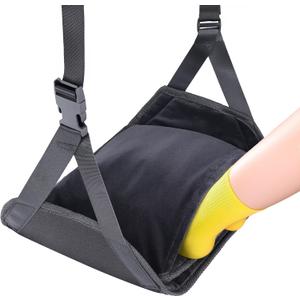 Warm Airplane Foot Hammock, Foldable Bamboo Base Foot Hammock for Plane Travel with Warm Cover, Portable Desk Foot Rest, Airplane Travel Essentials