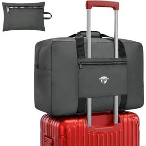 Nomad USA Expandable Travel Tote Bag for Men/Women 22L Weekender Overnight Carry on Luggage Bag Foldable/Collapsible Everyday Duffle Travel Bag for Camping, Road Trip, Shopping Handle & Shoulder Carry (40L, Gray)