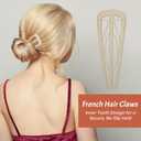 8-Pack French Hair Pins, 4 Solid Color & 4 Tortoise Shell Pattern Hair Clips for Daily Wear, No-Slip Strong Hold Plastic French Hairpin for Women & Girls for Thick & Thin Bun & Twist Hairstyles