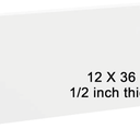 HDPE Sheet 1/2-12" x 36" High Density Polyethylene Sheets with Protective Film 1/2 Thick HDPE Plastic Sheet Board Solid Plastic Block for Flat Panel DIY Projects Machining Home (White)