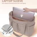 Wandering Nature Puffer Tote Bag with Cup Holder & Laptop Compartment & Trolley Sleeve for Travel, Work, Nurse, Women