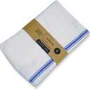 Dark White Ultra Soft Dish Towels  Premium Quality, Soft, Kitchen Towels  Durable for Daily Use in Cooking, Cleaning and More  Ideal for Homes and Professional Kitchens (6, Blue Stripe)