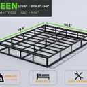 Queen Box Spring 9 Inch High Profile Black Heavy Duty Metal Mattress Foundation with Fabric Cover,Easy Assembly,Non-Slip & Noise-Free