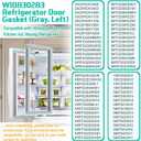 Upgraded W10830283 Refrigerator Door Gasket for Whirlpool Refrigerator Left Door, 39.65"*13.78" Refrigerator Gasket Seal Replacement for Kitchen-Aid & Ken-more Replace Door Seal W10218680, W10443269