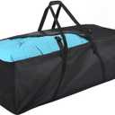 Large Outdoor Cushion Storage Bag 60in (152 Gallon), Upgraded Wide-Opening 600D Oxford Water-Resistant Patio Furniture Cushion Storage Bags with Protective Zipper and Padded Handle, Black