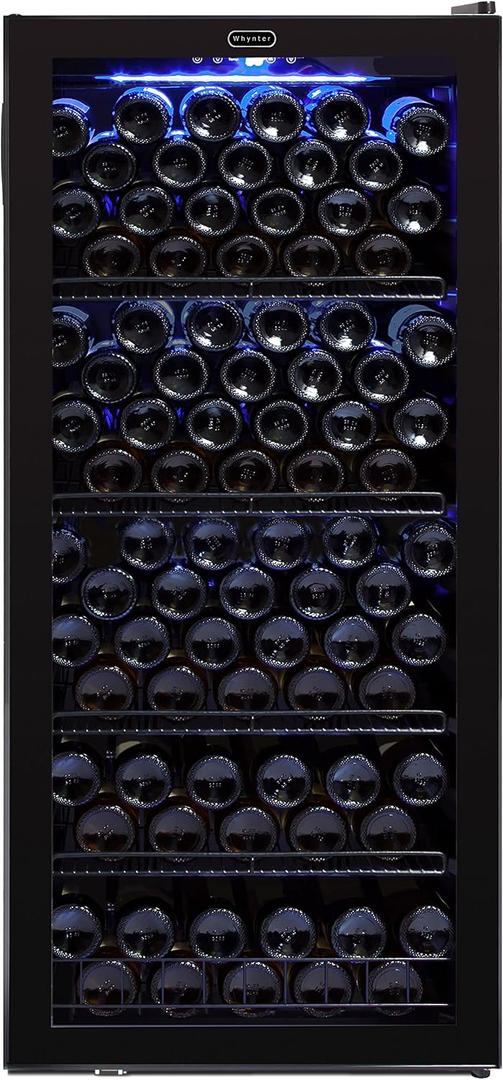 Whynter FWC-1201BB 120 Bottle Freestanding Wine Cabinet Refrigerator, Black