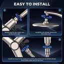 Shower Head with filtered Handheld High Pressure daul Shower Heads with Handheld Spray Combo and 10 Sprays Handheld Shower Head Detachable Shower head Built-in Magnetic Docking and Power Jets Nickel