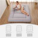 Zelladorra Japanese Floor Mattress, Futon Mattress with Portable Storage Bag and Washable Cover, Roll Up Thick Tatami Mat Suitable for Camping, Guest Room, Grey, Twin