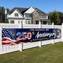 250th Anniversary USA Banner Flag 1776-2026, Semiquincentennial Patriotic Banner for July 4th Decorations, Large independence day decorations, Outdoor Indoor Decor for Yard Garden Porch Fence, Pack Of 3