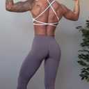 Aoxjox Women's Workout Sports Bras Fitness Ivy Low Impact Bra Yoga Crop Tank (White, S)