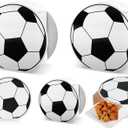 Lonfliness 24 Pack Soccer Gift Boxes Soccer Shape Sports Party Treat Goodie Treat DIY Cardboard Box Craft Bulk Sport Game Birthday Party Baby Shower Decoration School Classroom Activity Supplies Favor