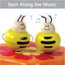 I'm Wooden Music Box Mechanism - Rock n Roll Dancing Bug on Flower Playing Minuet No.3 for Kids (Bee)