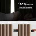Topfinel Linen 100% Blackout Pinch Pleated Curtains 2 Panels 102 Inch Long, 40"W x 102"L