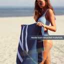 SummerSand Microfiber Beach Towel - Quick Dry, Sand Free - Compact and Lightweight for Travel - Recycled Materials - Travel Bag Included - Large Microfiber Towel (63x31.5in – Deep Blue)