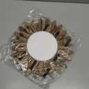 Honiway Wall Mirror Decorative 12 inch Rustic Wood Mirror Sunburst Boho Mirror for Entryway Bedroom Living Room Bathroom House Warming Gifts New Home Essential Carbonized Black