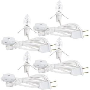 WATERGLIDE 2 Pack Accessory Cord with Clear Bulb, 6 FT UL Listed Replacement Lamp Cord with ON/Off Switch, Perfect for Christmas Village House, Craft Projects, Halloween Holiday Decoration